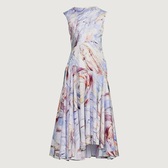 SOLD - ALEXANDER McQUEEN William Blake Abstract Print Silk Dress - Picture 3 of 4
